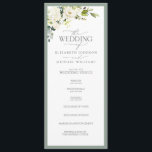 Elegant White Grey Green Floral Watercolor Programme<br><div class="desc">A formal wedding program features a beautiful bouquet of white flowers such as roses and hydrangea paired with gorgeous botanical greenery and bordered in a soft grey green. Personalise your details accented with beautiful modern hand lettered calligraphy. This program was designed for a large wedding, such as a full Catholic...</div>
