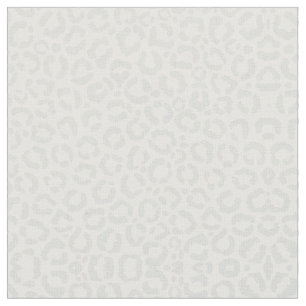Elegant White Grey Leopard Cheetah Animal Print Fabric