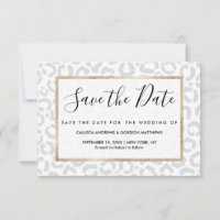 Elegant White Grey Leopard Cheetah Animal Print