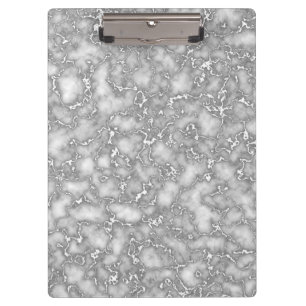 Elegant White Grey Marble Clipboard