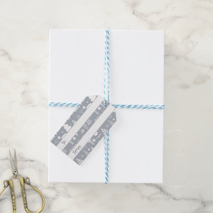 Elegant white & grey Merry Christmas Gift Tags