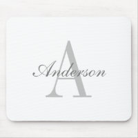 Elegant White & Grey Monogram Classic