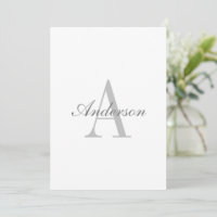 Elegant White & Grey Monogram