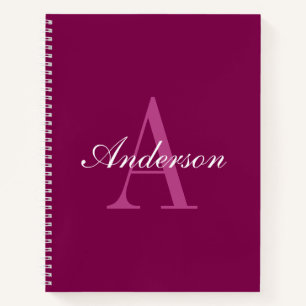 Elegant White & Grey Monogram Notebook
