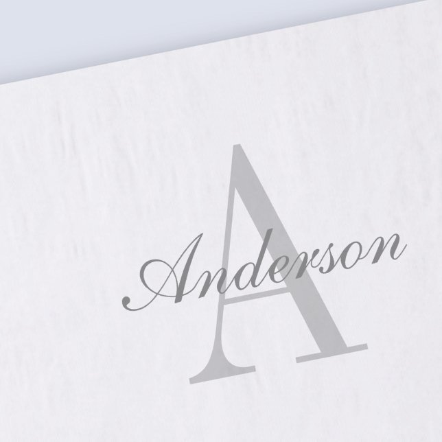 Elegant White & Grey Monogram Tissue Paper (Creator Uploaded)
