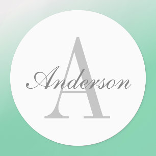 Elegant White & Grey Monogram Waterproof