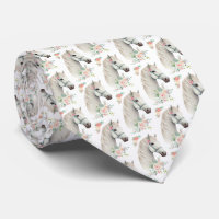 Elegant White Horse Boho Floral Patterned