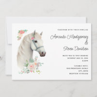 Elegant White Horse Boho Floral Wedding