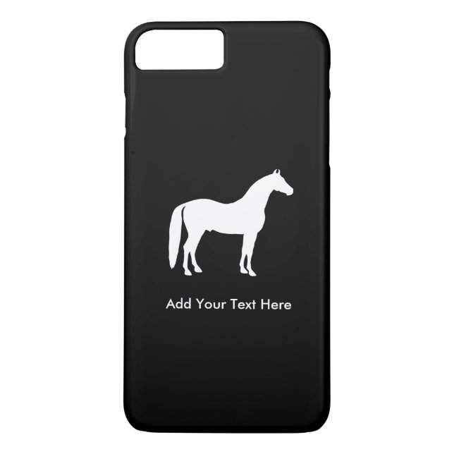 Elegant White Horse Customisable Text Case-Mate iPhone Case (Back)
