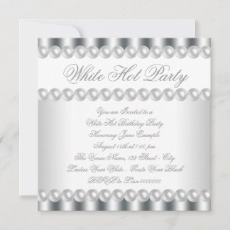 Elegant White Hot Birthday Party Invitation