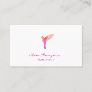 Elegant White Hummingbird Business Card