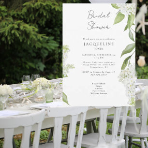Elegant White Hydrangea Bridal Shower Invitation