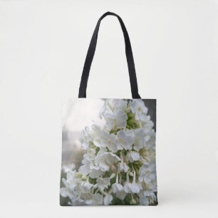 Elegant White Hydrangea Floral Tote Bag   Botanica