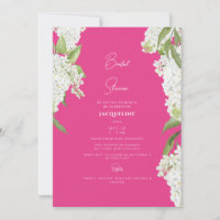 Elegant White Hydrangea Fuchsia Bridal Shower 