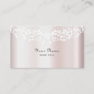 Elegant White Lace Floral Business Card
