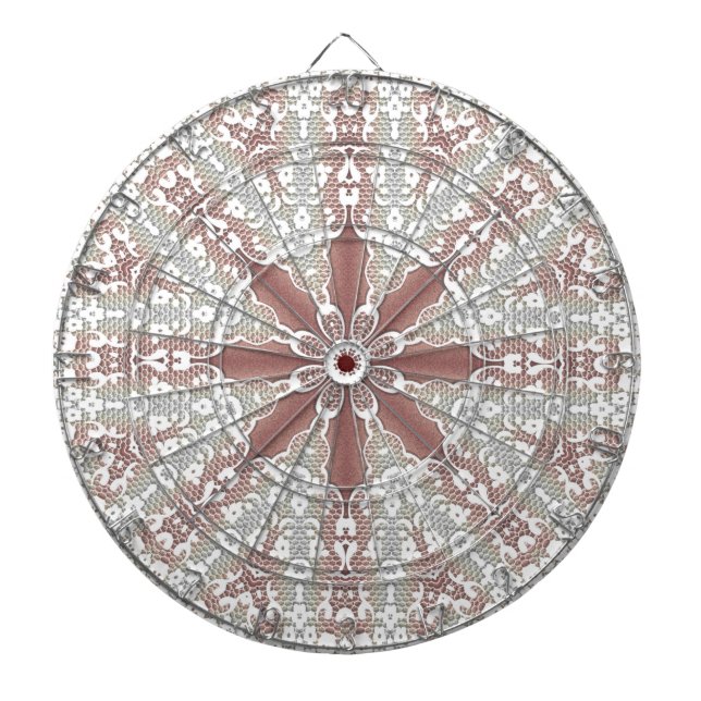 Elegant White Lace Floral Dartboard (Front)