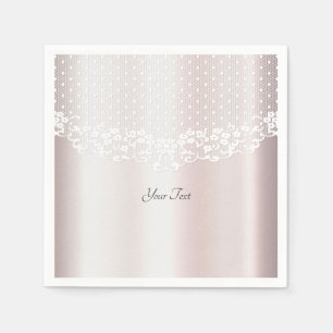 Elegant White Lace Floral Napkins