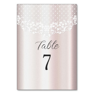 Elegant White Lace Floral Table Number