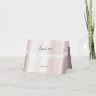 Elegant White Lace Floral Thank You Card