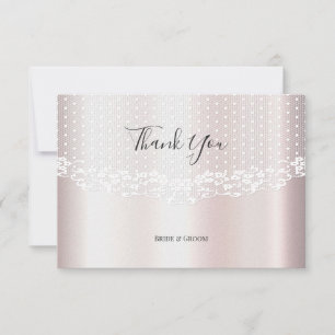 Elegant White Lace Floral Thank You Card