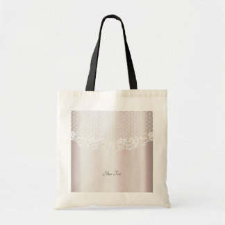 Elegant White Lace Floral Tote Bag