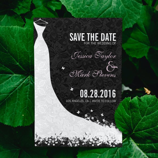 Elegant White Lace Wedding Dress Save The Date (Creator Uploaded)