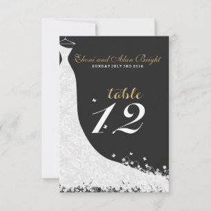 Elegant White Lace Wedding Dress Table 12 Invitation
