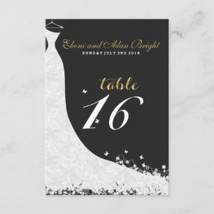 Elegant White Lace Wedding Dress Table 16 Invitation