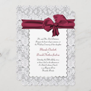 Elegant White Lace Wedding Invitation