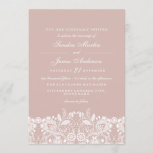 Elegant White Lace Wedding Invite