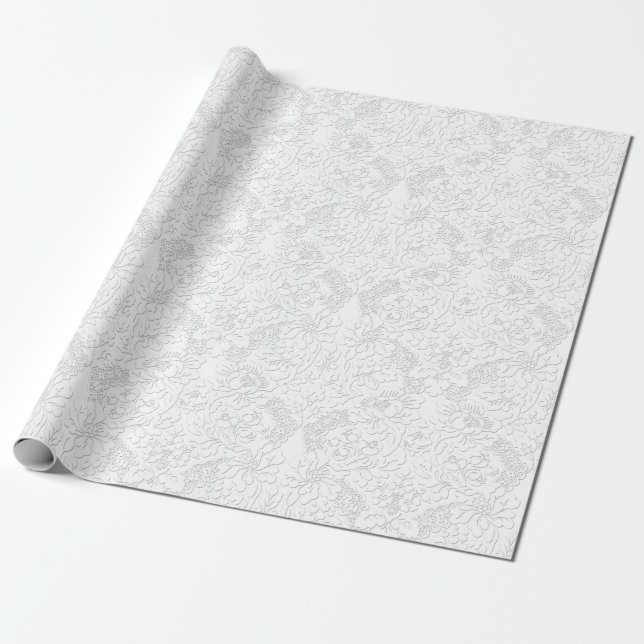 Elegant White Lace Wrapping Paper (Unrolled)