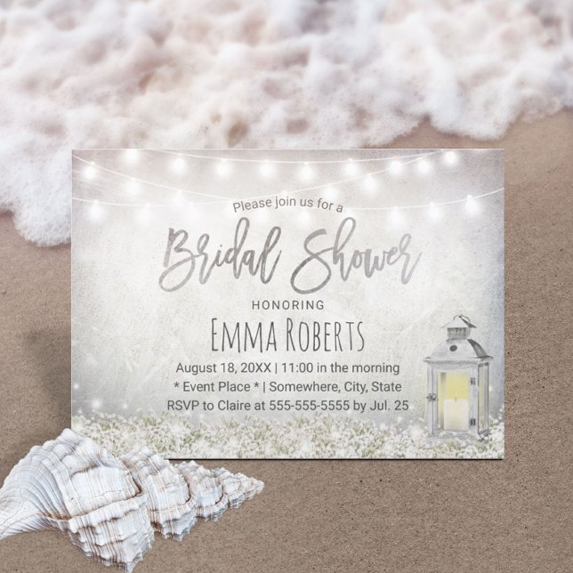 Elegant White Lantern Rustic Floral Bridal Shower Invitation (Creator Uploaded)