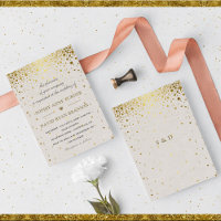 Elegant White Leather Gold Confetti Wedding