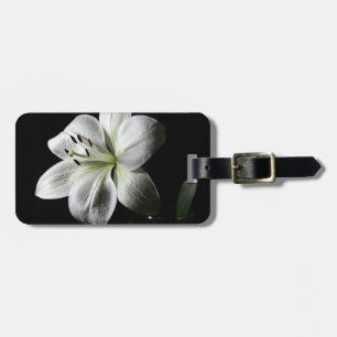 Elegant White Lily Luggage Tag
