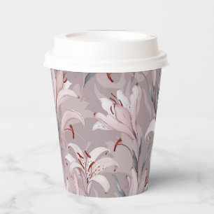 Elegant White Lily Paper Cup