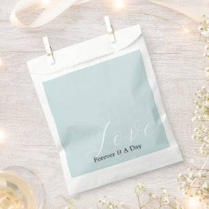 Elegant White Love Aqua Mint Wedding Favour Bags