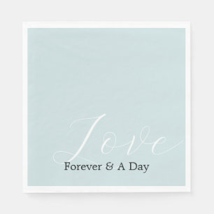 Elegant White Love Aqua Mint Wedding Napkin