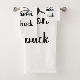 Elegant White Love you to the moon and back Bath Towel Set