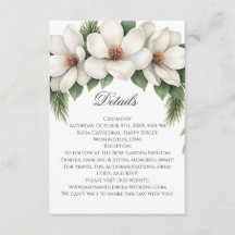 Elegant White Magnolia Wedding Pine Tree Frame