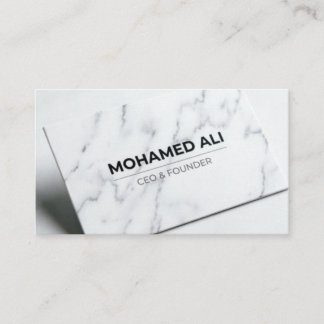 Elegant White Marble Business Card - Modern Minima
