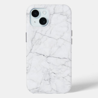 Elegant White Marble iPhone 15 Case