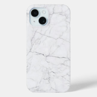 Elegant White Marble iPhone 15 Case