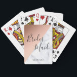 Elegant white marble & copper rose gold bridesmaid playing cards<br><div class="desc">Stylish design in faux rose gold & white marble.</div>