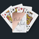 Elegant white marble & copper rose gold bridesmaid playing cards<br><div class="desc">Stylish design in faux rose gold & white marble.</div>