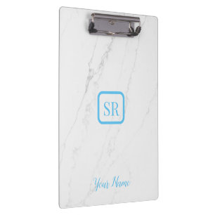Elegant White Marble for Stylish Note Taking Clipboard