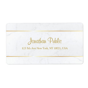 Elegant White Marble Gold Handwritten Template