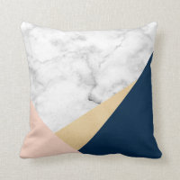 elegant white marble gold peach blue colour block