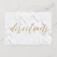 Elegant White Marble & Gold Wedding Directions