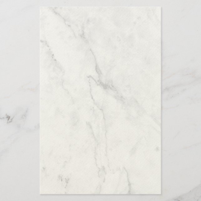 Elegant White Marble Home Decor Stationery (Front)