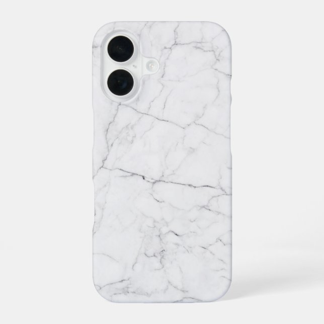 Elegant White Marble  iPhone 16 Case (Back)